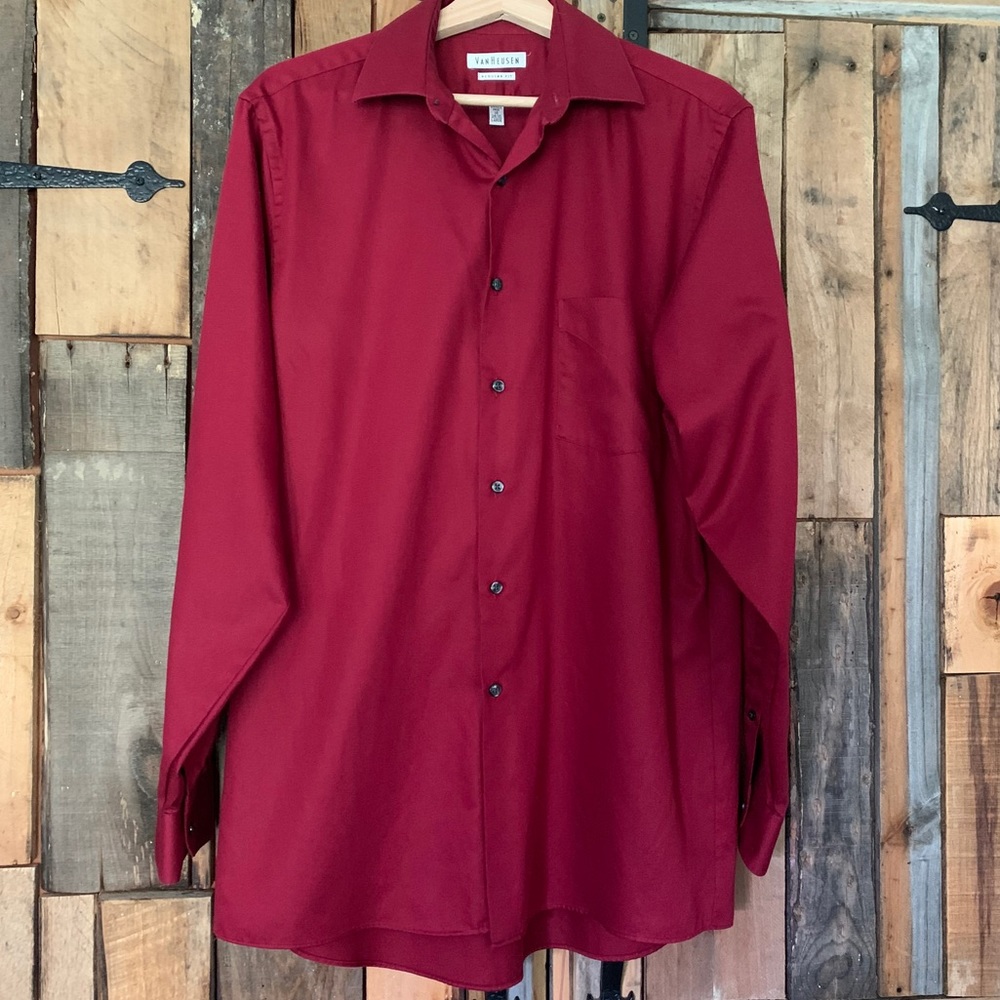 Van Heusen Red Button Down Shirt